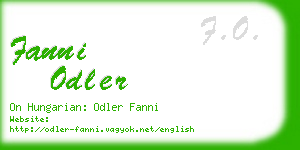 fanni odler business card